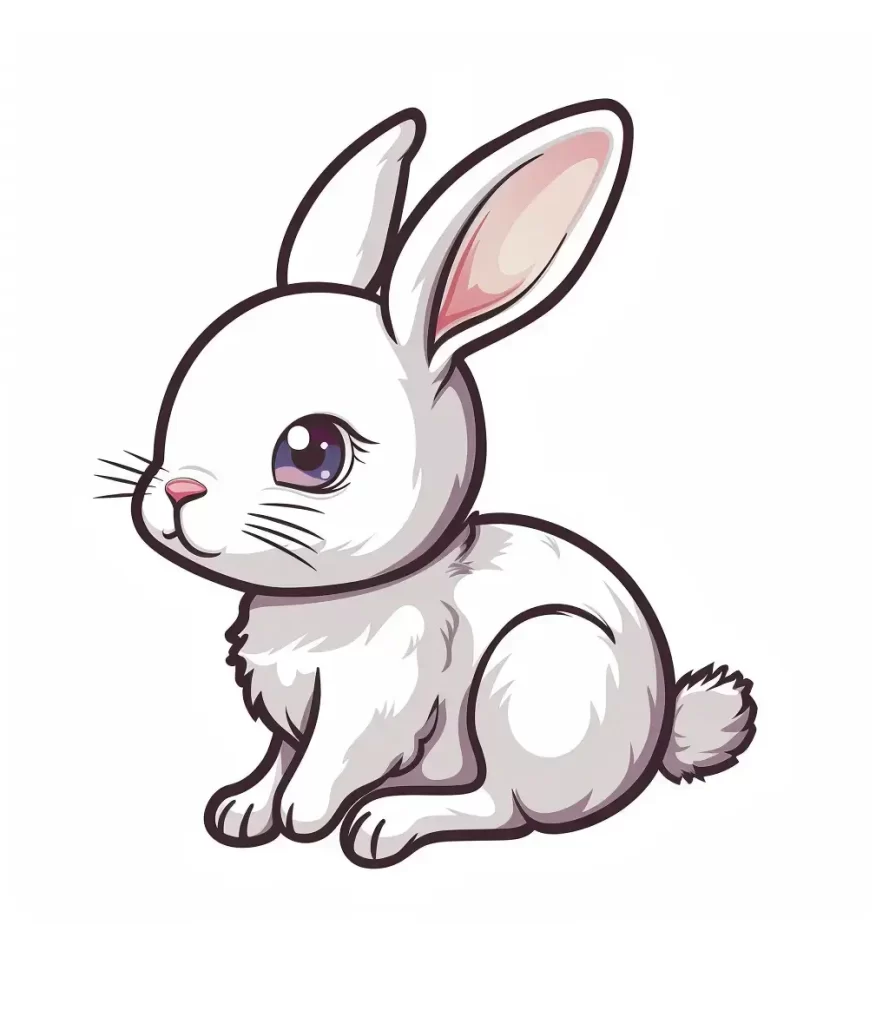 rabbit logo vector sticker cute line cartoon