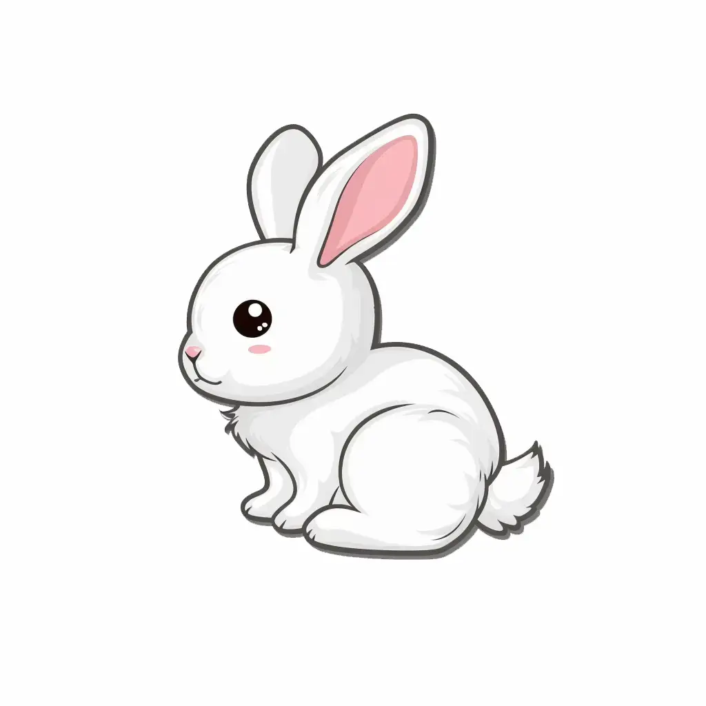 rabbit logo vector sticker line cute cartoon