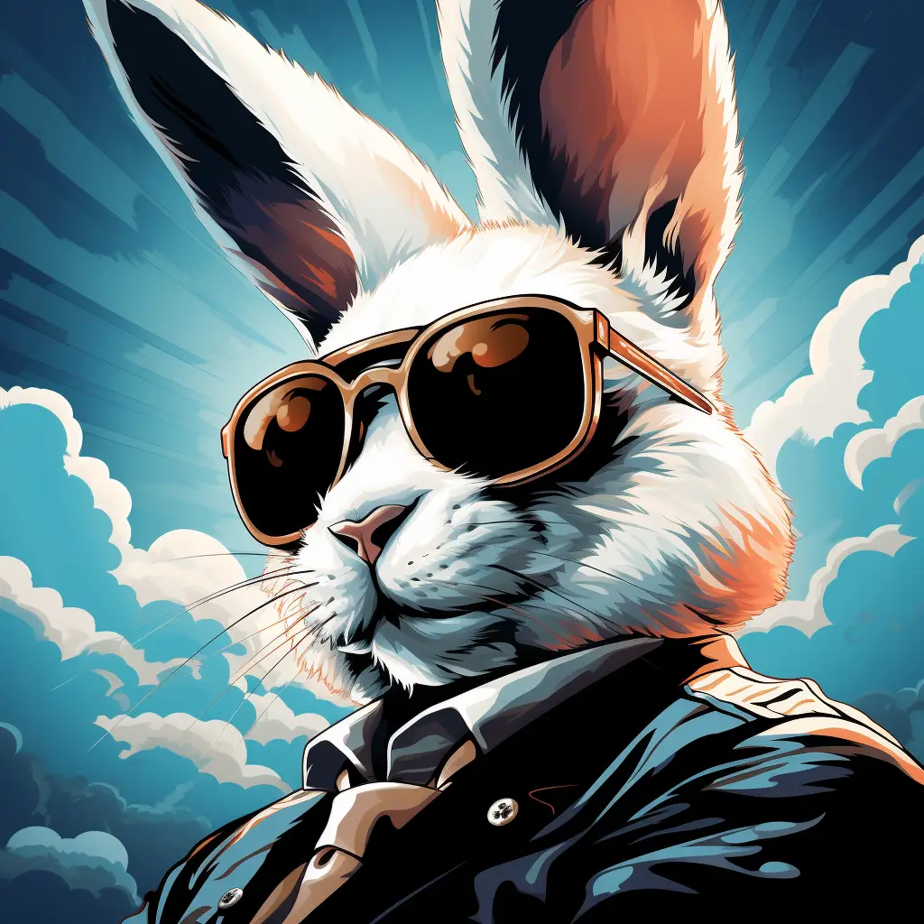 rabbit sunglass glasses cartoon illustration