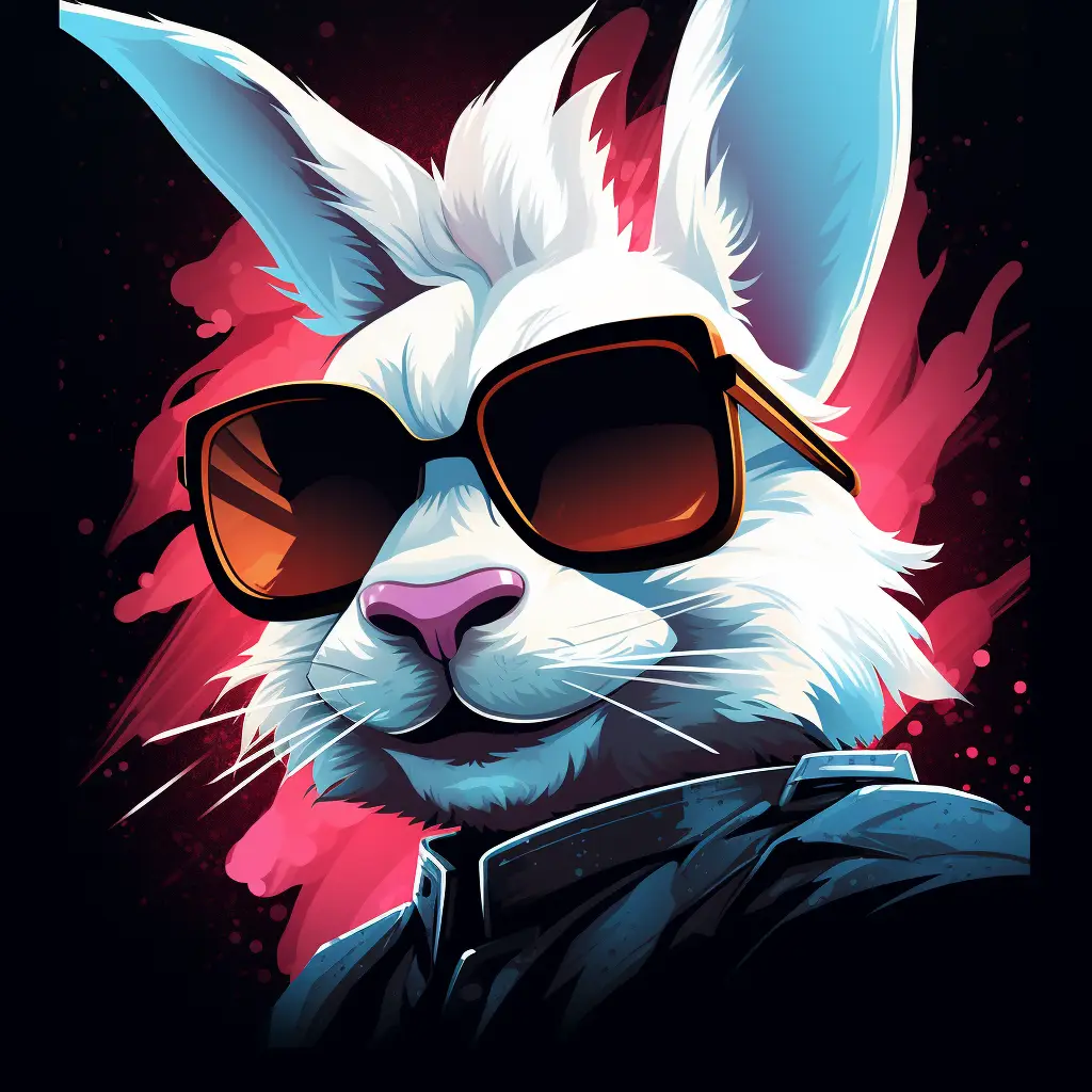 rabbit sunglass glasses illustration cartoon