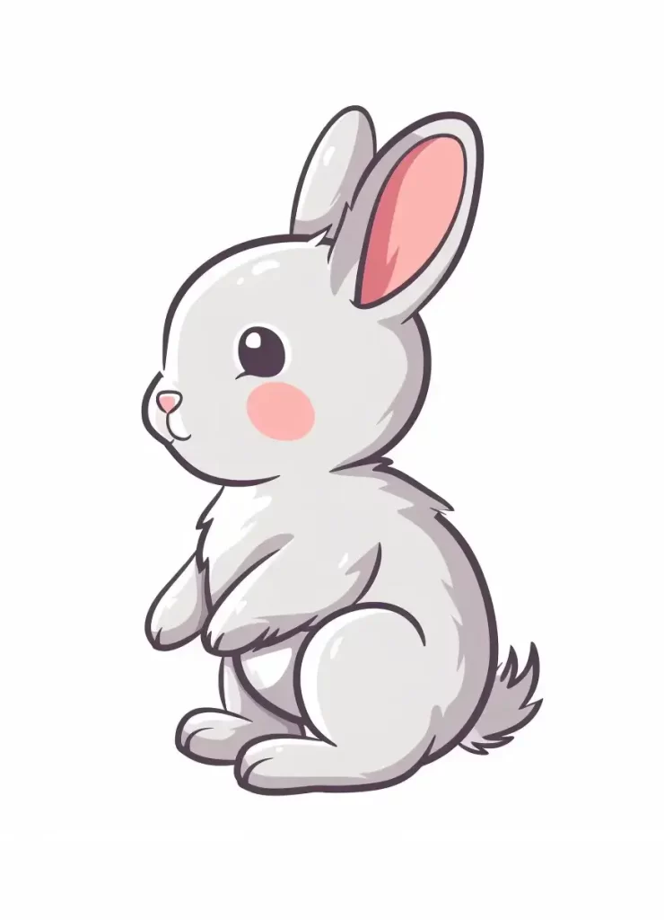 rabbit vector logo cute line sticker cartoon