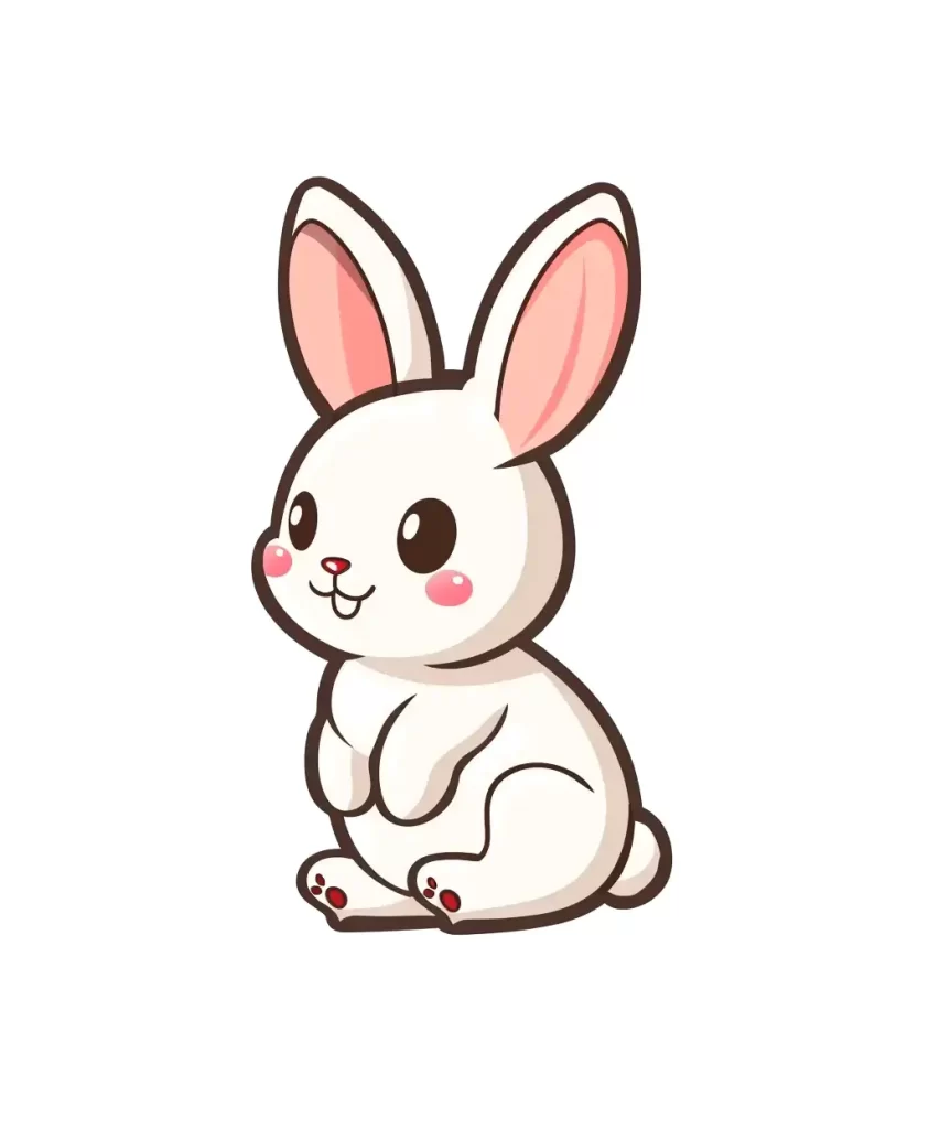 rabbit vector logo line cute sticker cartoon