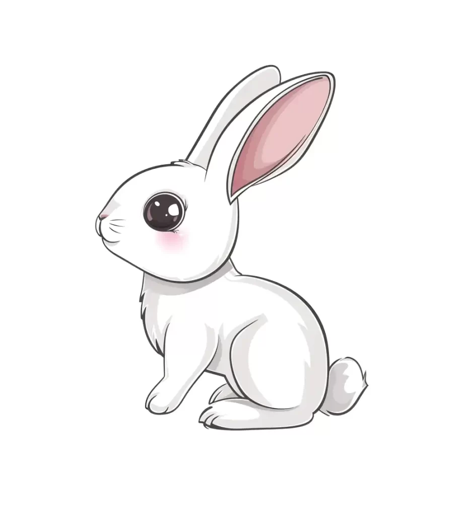 rabbit vector logo sticker cute line cartoon illustration