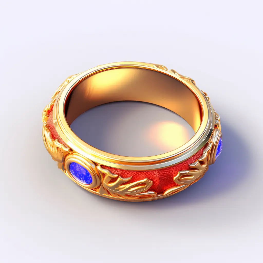 ring finger icon 3D material game golden art UI gold