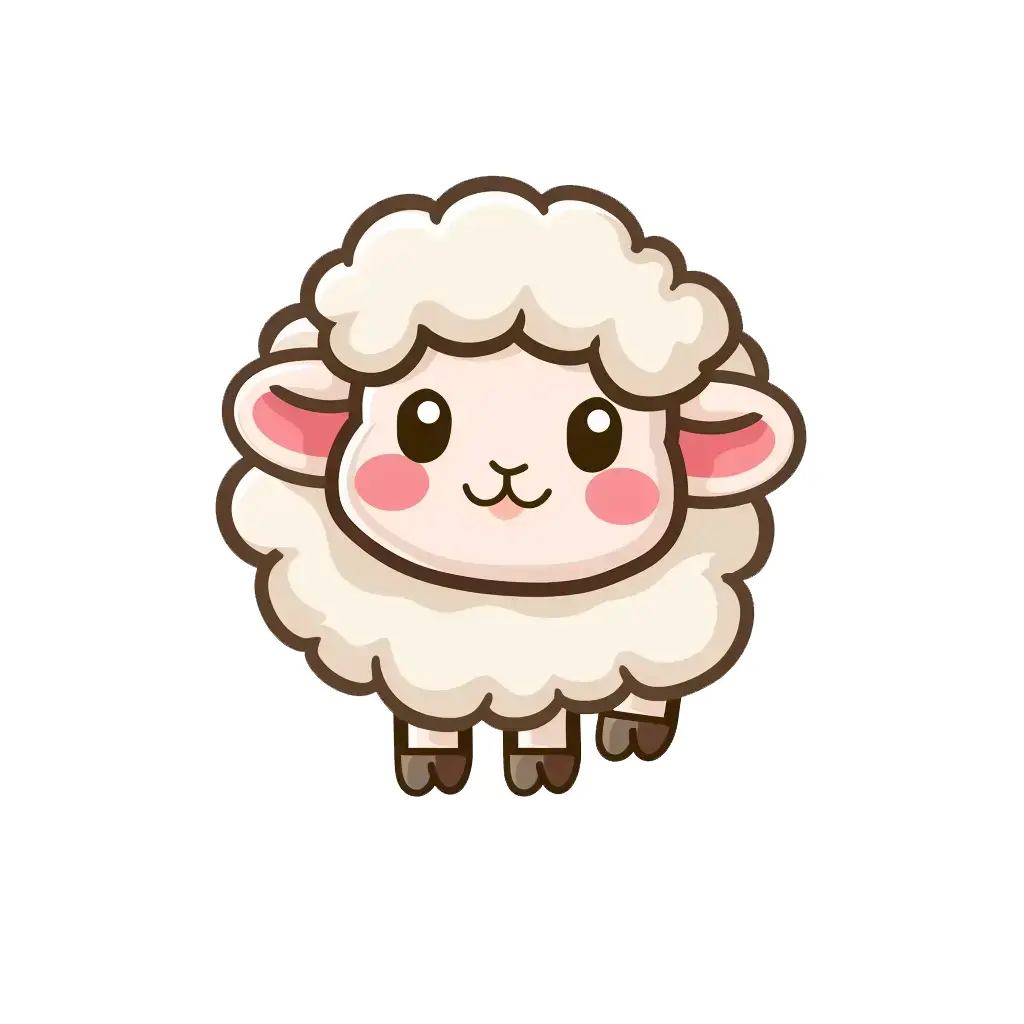 sheep logo vector sticker cute line cartoon