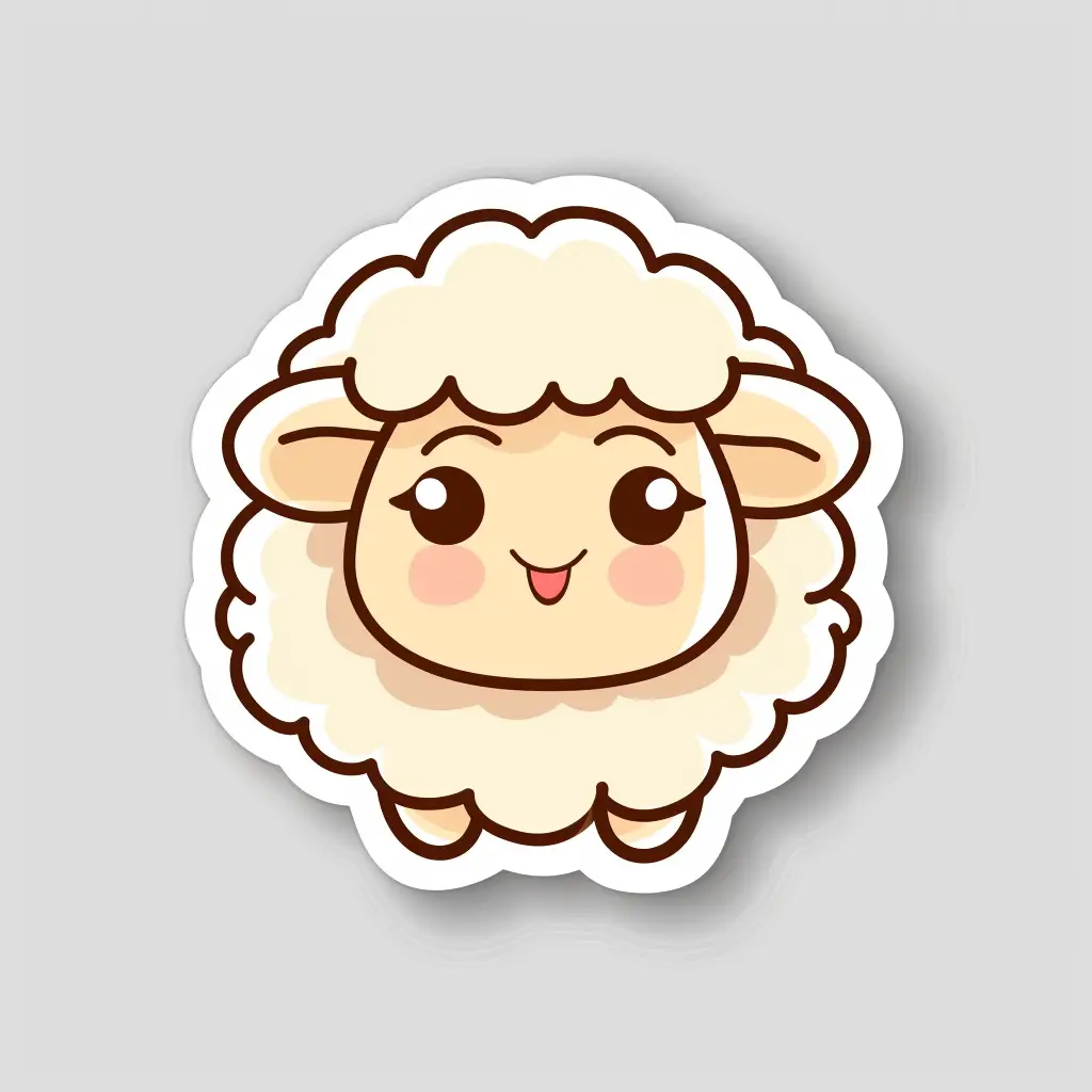 sheep logo vector sticker line cute cartoon