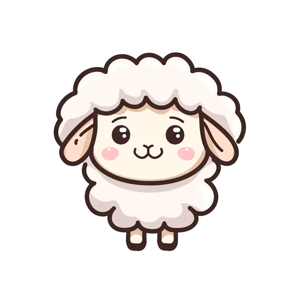 sheep vector logo illustration cute line cartoon