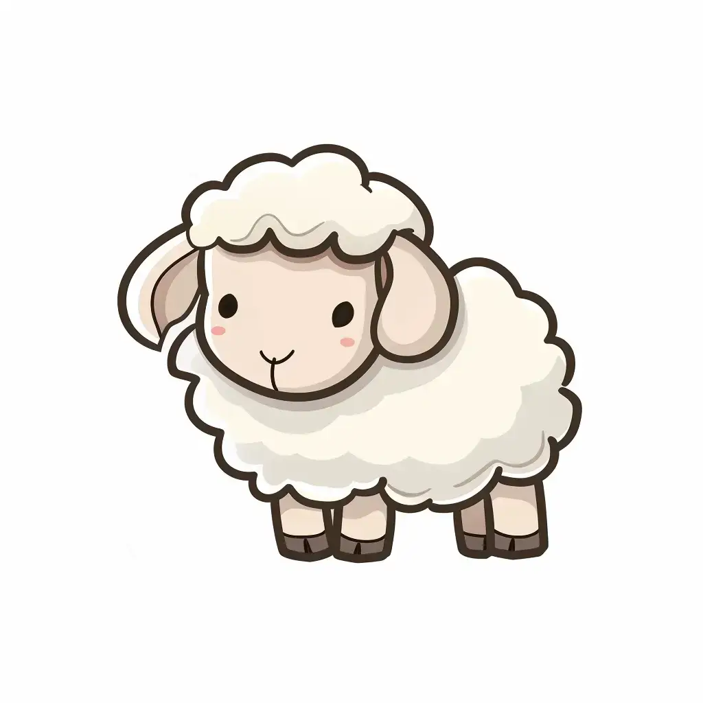 sheep vector logo sticker line cute cartoon