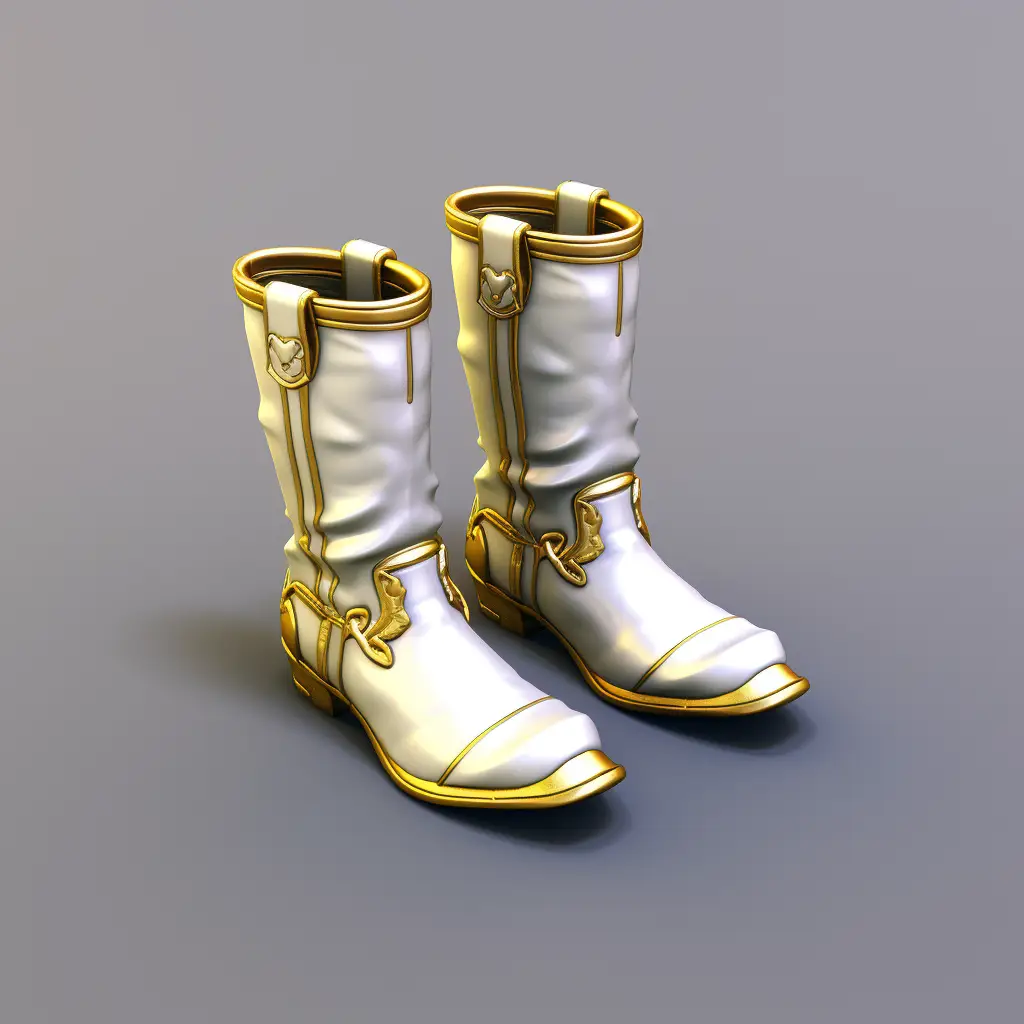 shoes boots icon 3D material game art gold golden UI