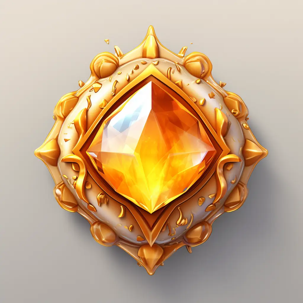sorcerer stone icon 3D material game UI golden art gold