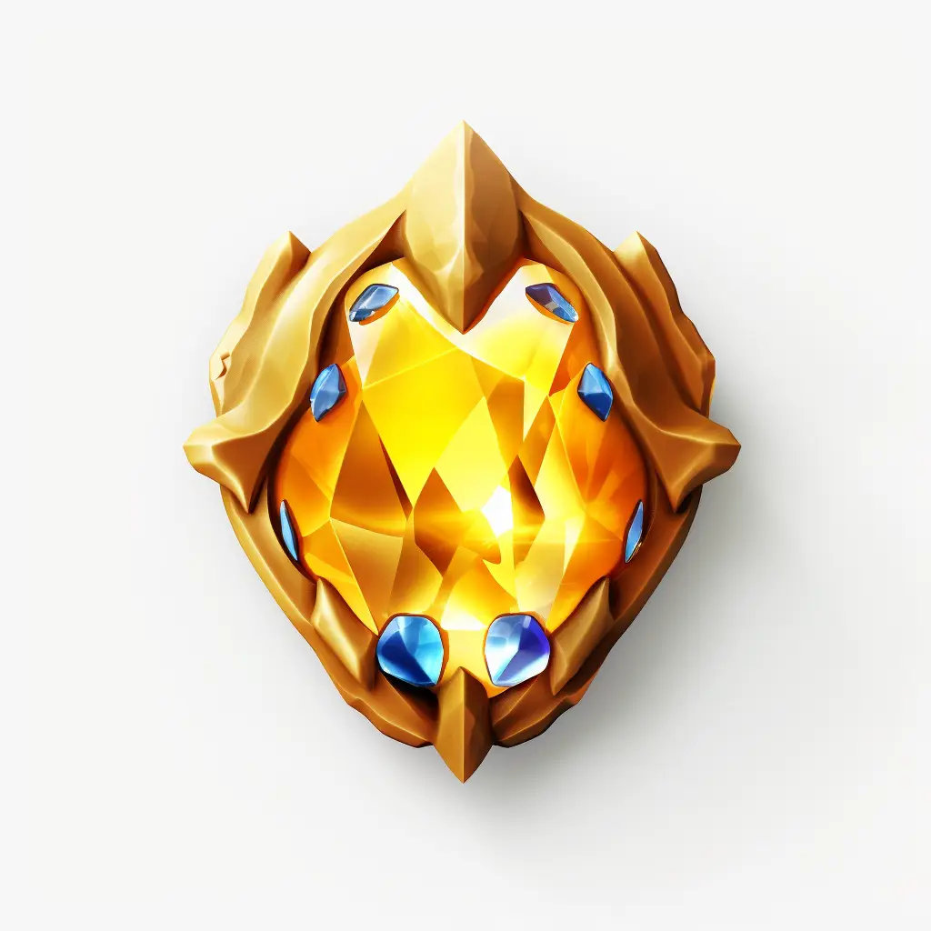 sorcerer stone icon 3D material game UI golden gold art