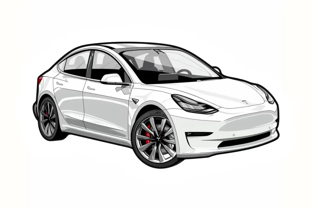 tesla model vector logo line sticker cartoon