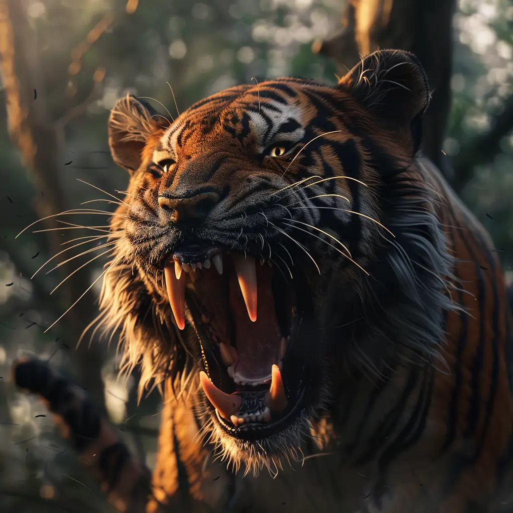 tiger roar teeth dangerous angry photography