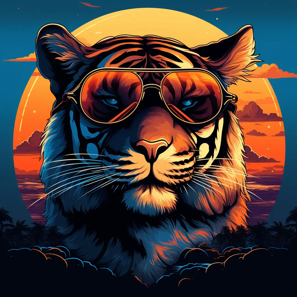tiger sunglass glasses illustration cartoon