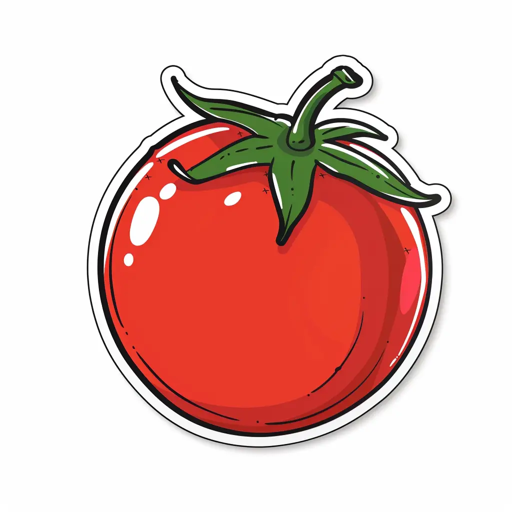 tomato logo sticker vector cute line cartoon
