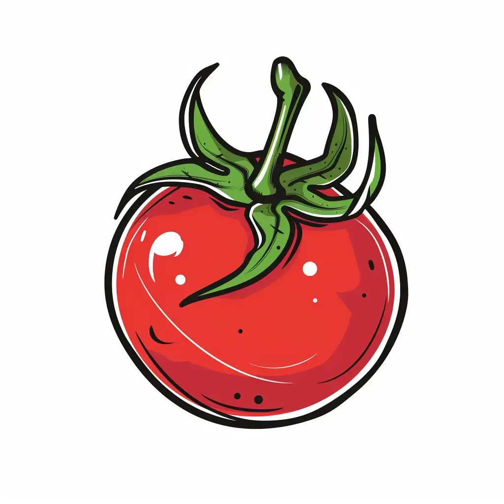 tomato logo illustration vector line cute cartoon