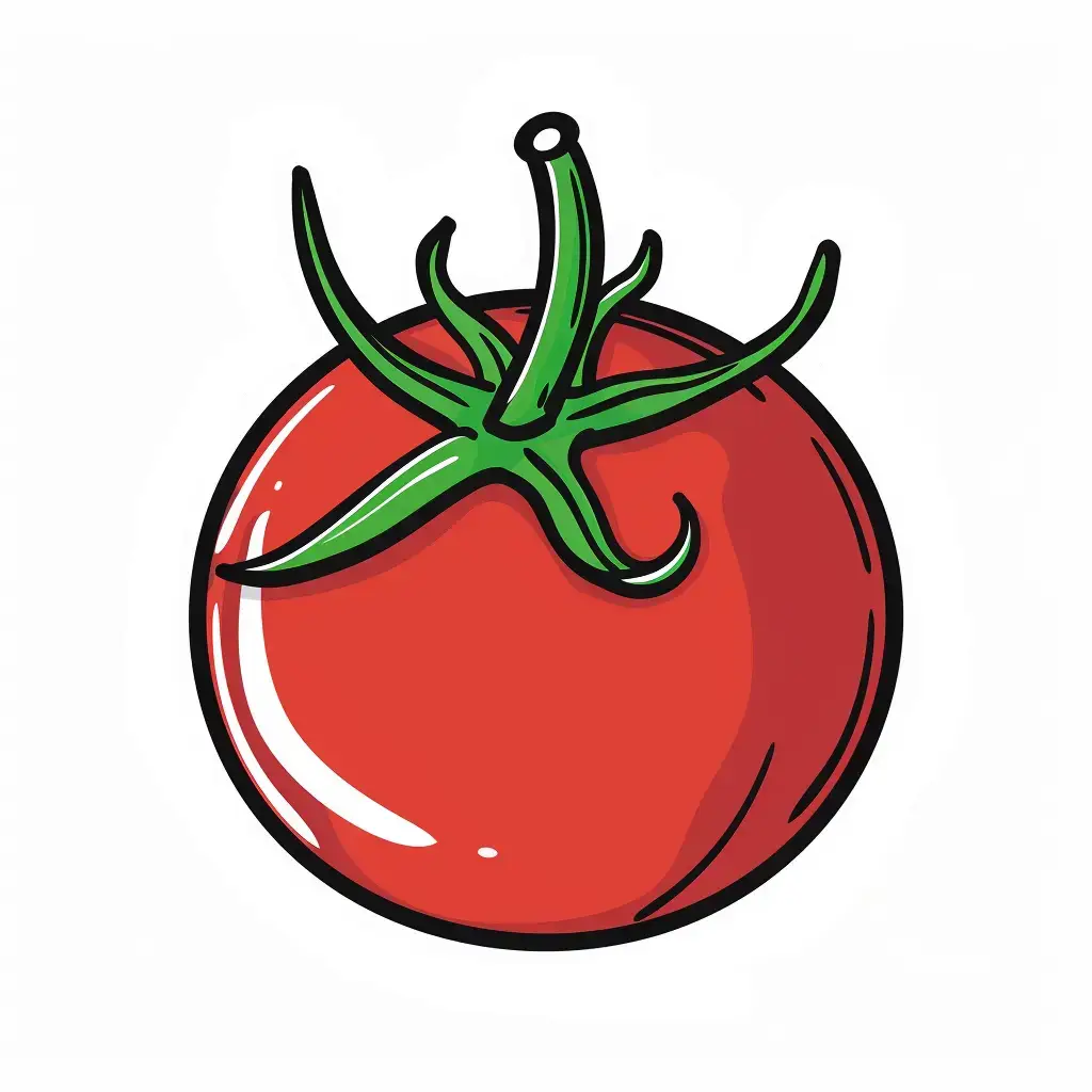 tomato logo vector sticker cute line cartoon