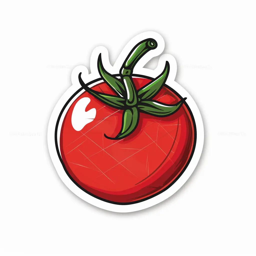 tomato logo vector sticker line cute cartoon