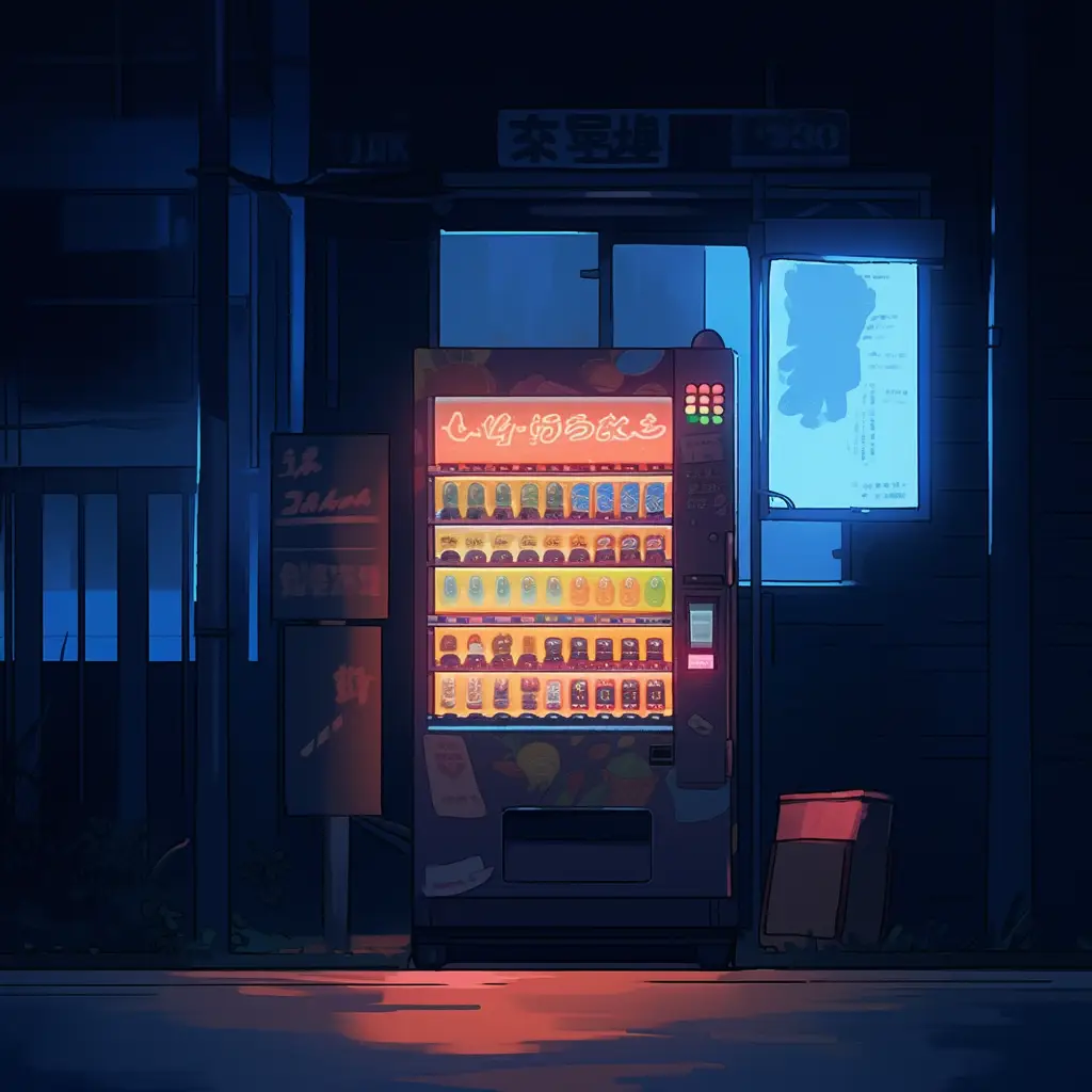 vending machine facade front cartoon illustration