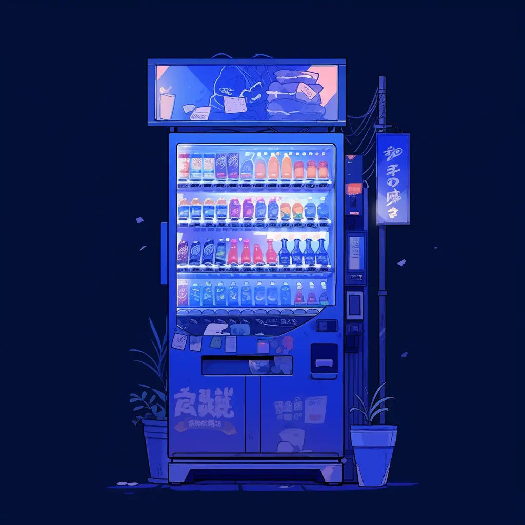 vending machine facade front illustration cartoon