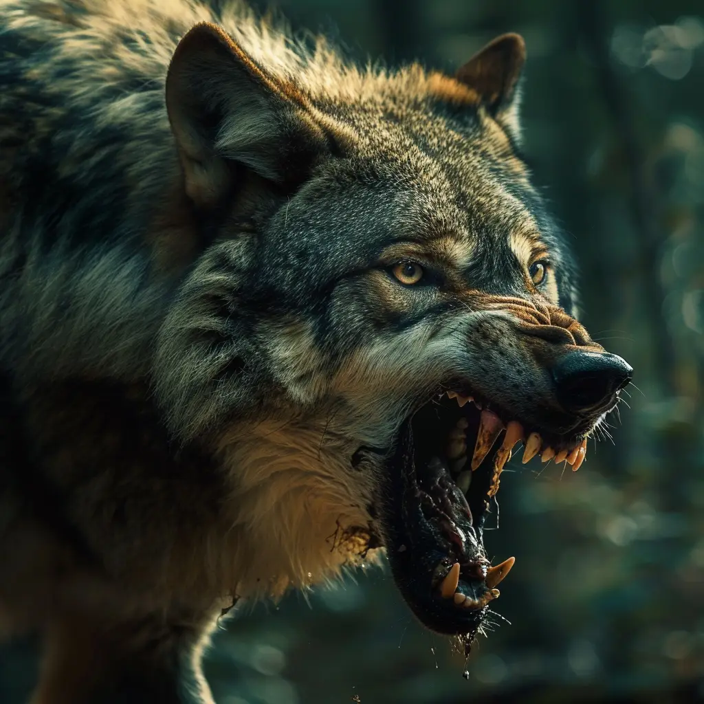 wolf roar teeth angry dangerous photography