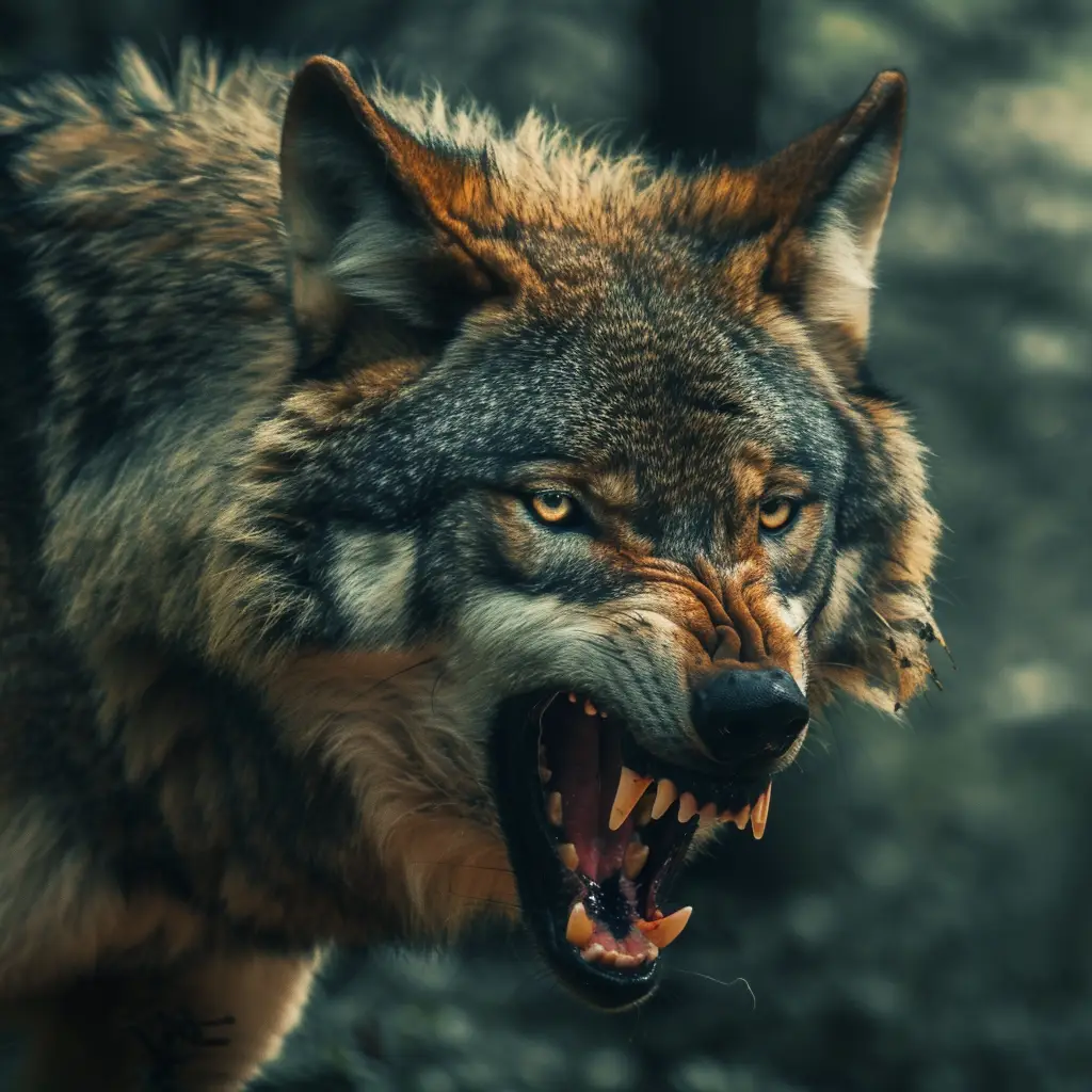 wolf roar teeth dangerous angry photography