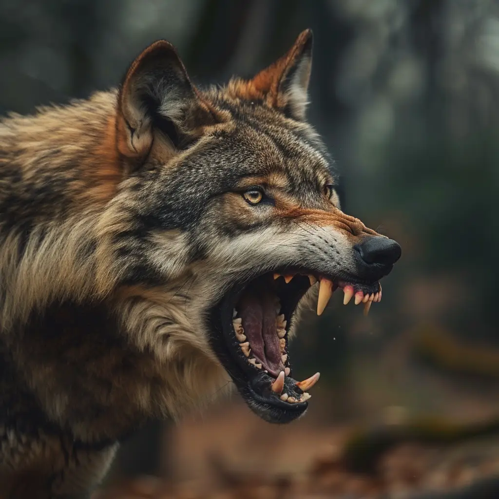 wolf teeth roar dangerous angry photography