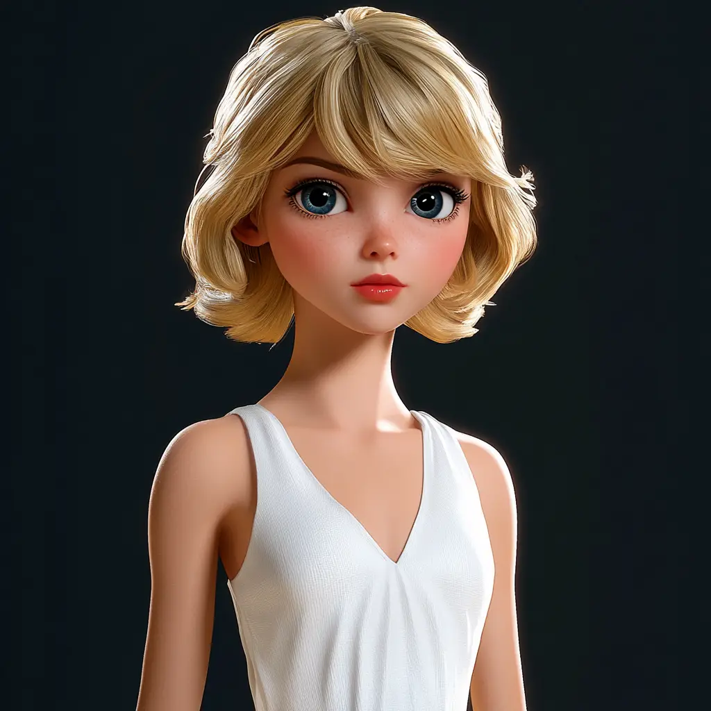 Taylor Swift superstar model cartoon cute 3D character animation