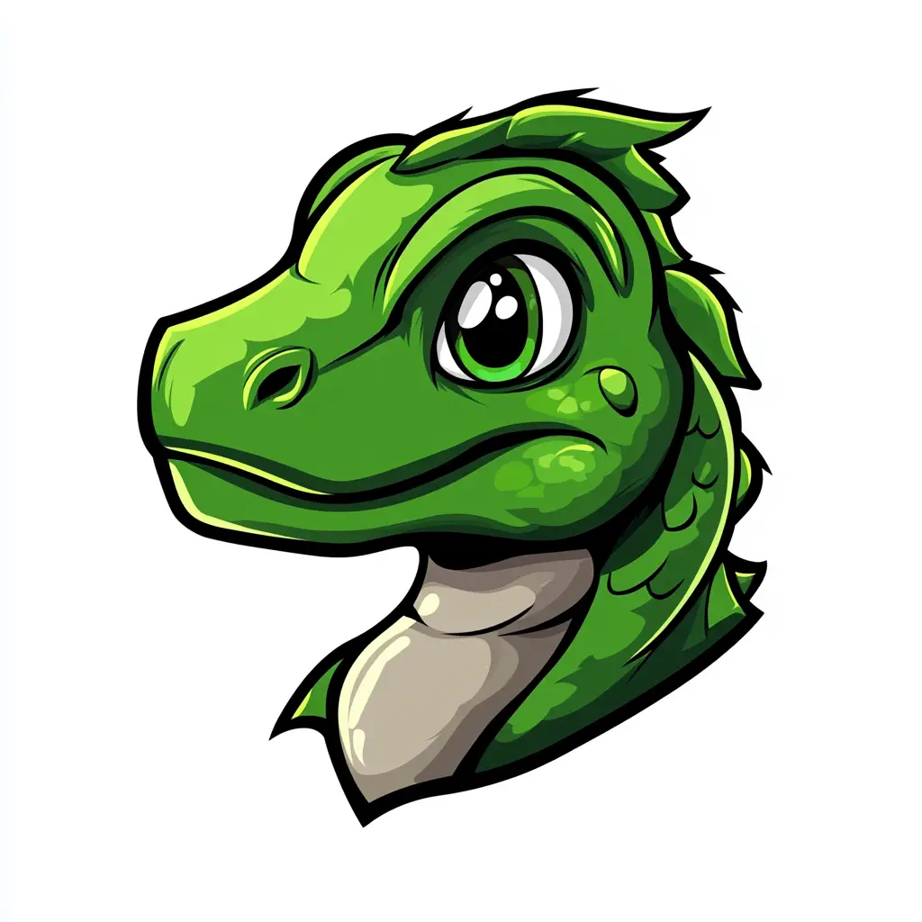 dinosaur green head face mascot logo vector illustration