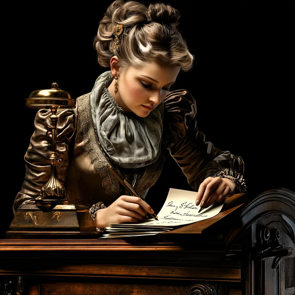 lady woman sit write black cinema still photography oil painting
