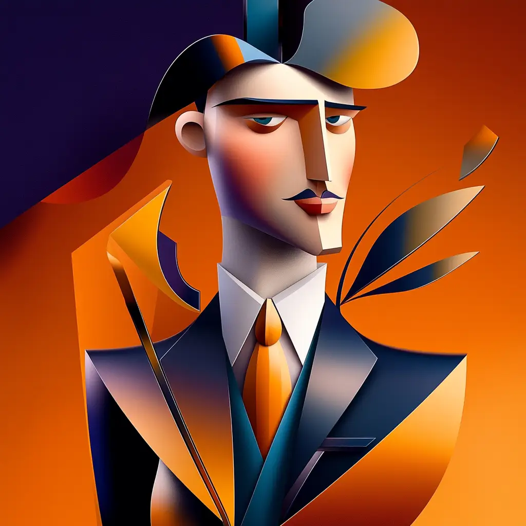man male lawyer manager suit front abstract character design animation cartoon portrait