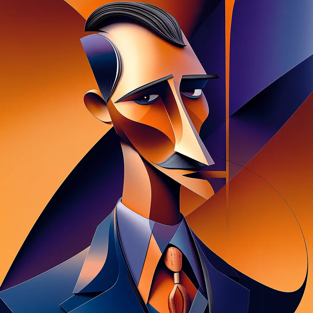 man male lawyer manager suit front abstract character design portrait animation cartoon