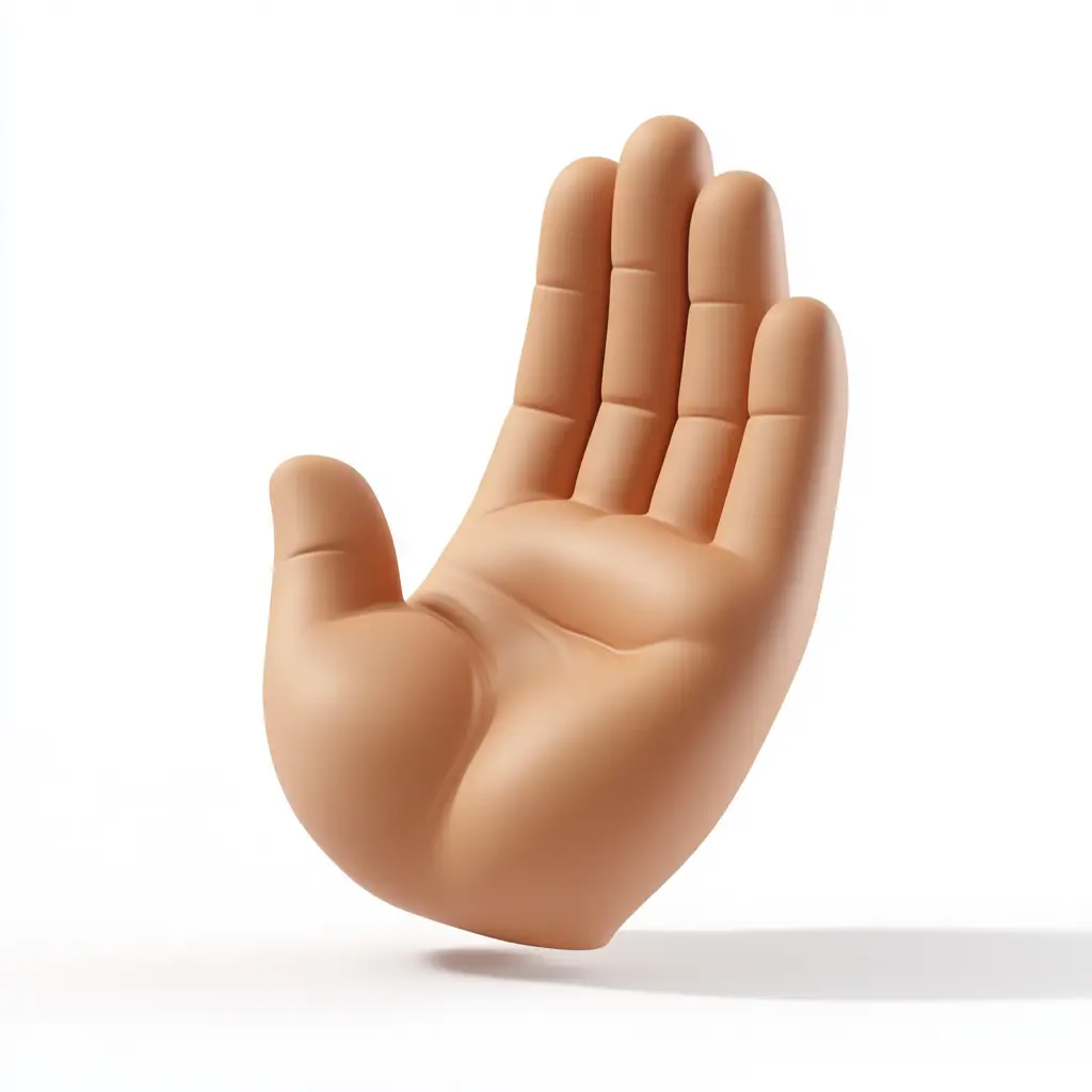 3D hand palm man icon cartoon C4D