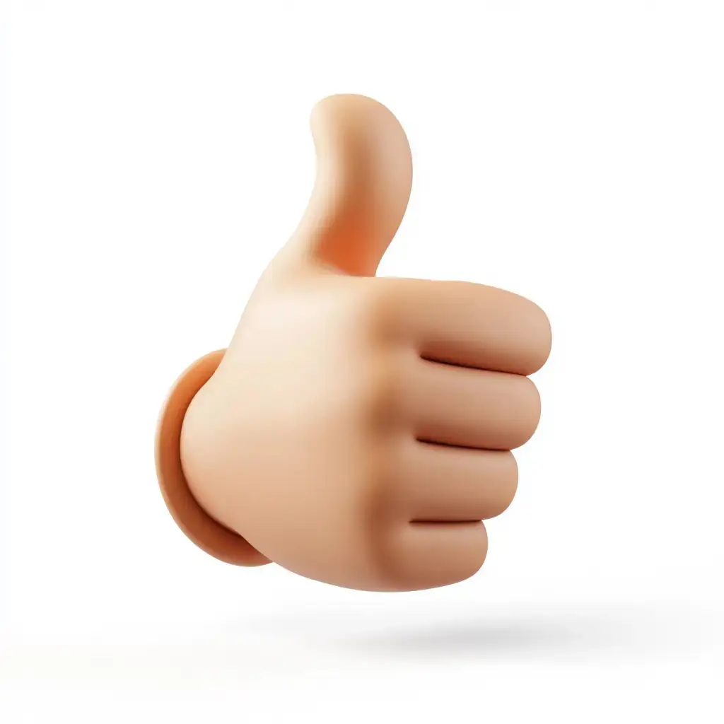 good hand gesture thumbs icon 3D cartoon