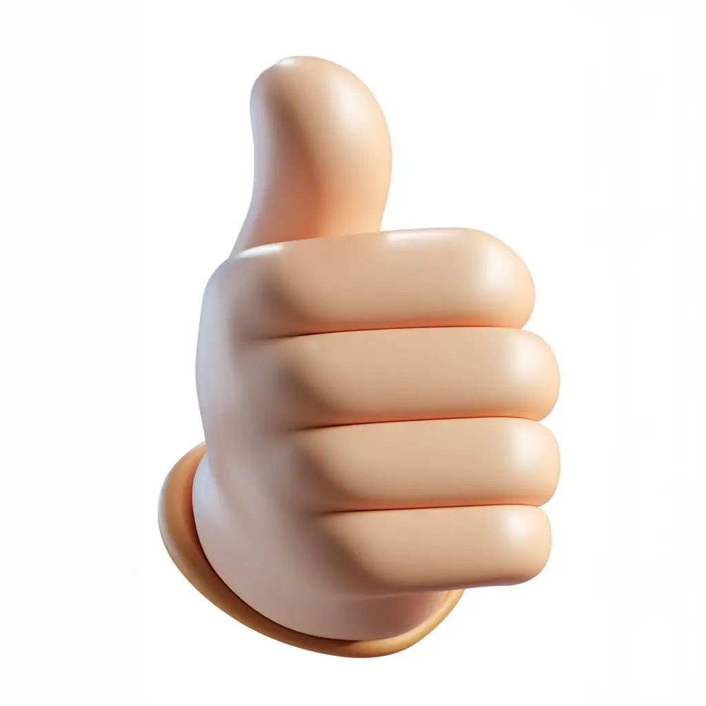 hand gesture thumbs 3D icon cartoon C4D