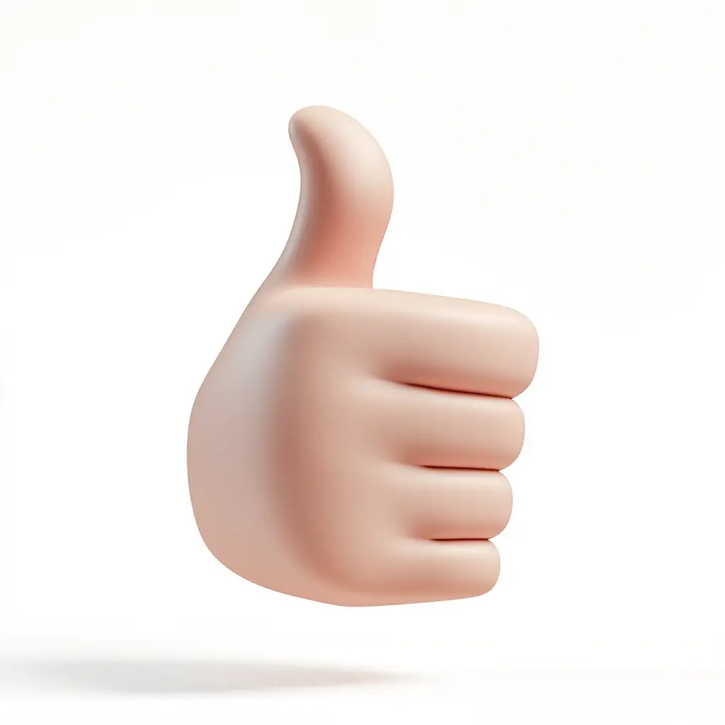 hand gesture thumbs icon 3D cartoon