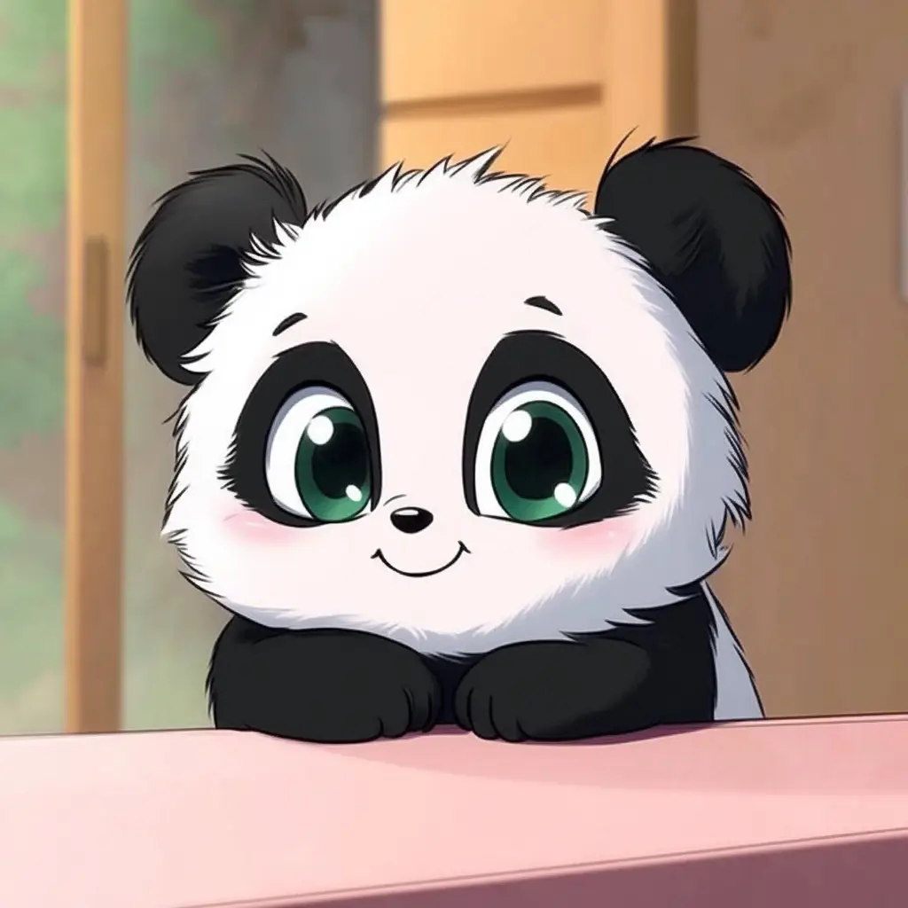 panda animation head cute comics cartoon