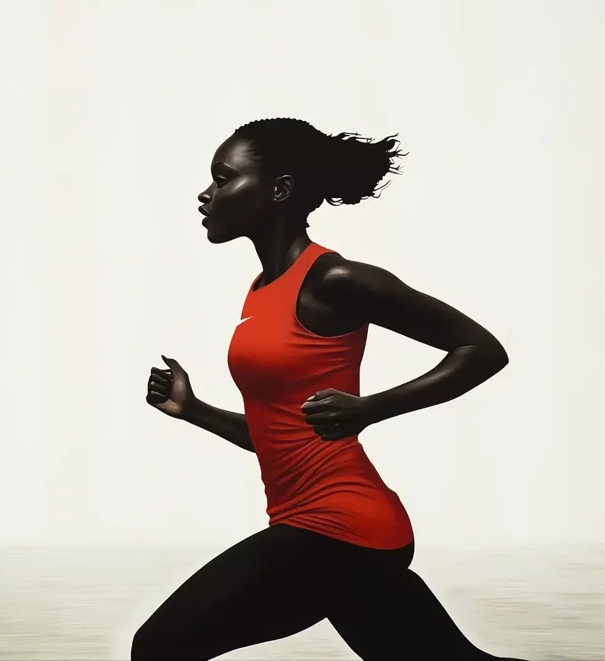 woman human African running detail sketch photography oil painting
