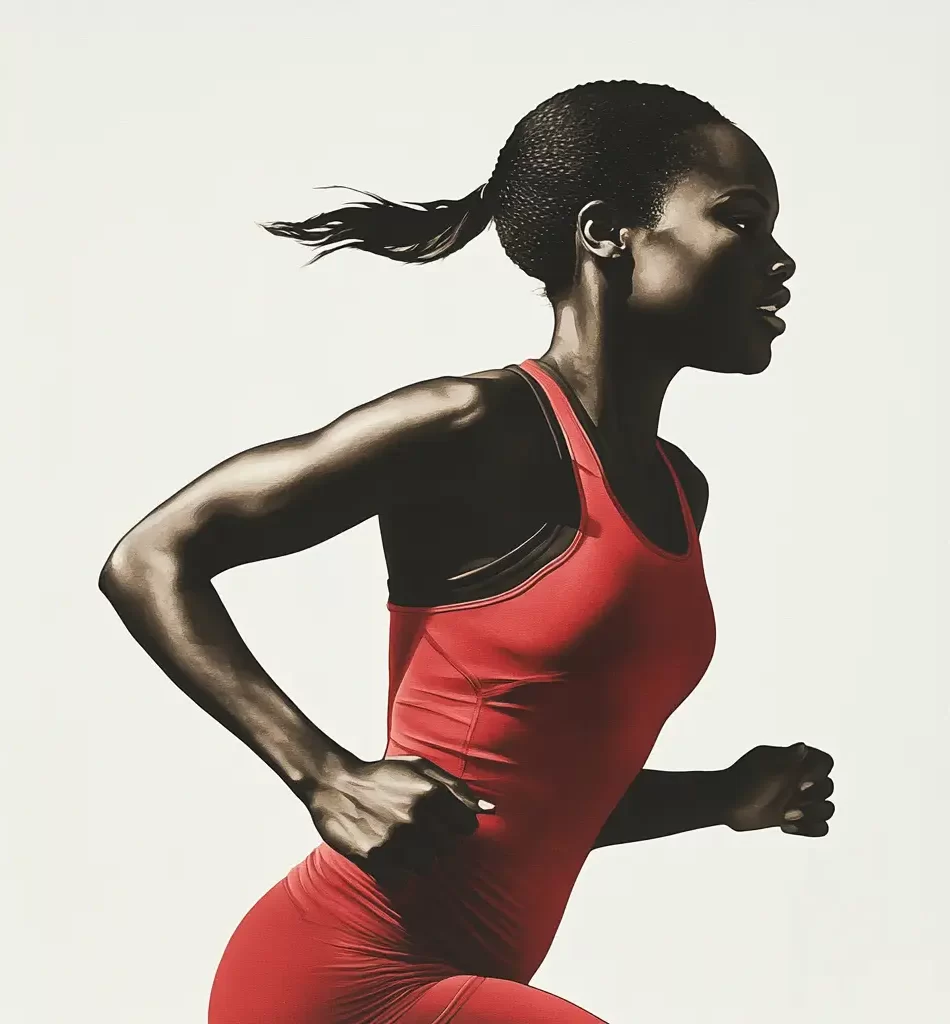 woman human African running sketch detail oil painting photography