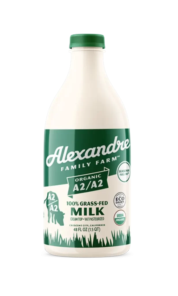 Alexandre organic A2 milk family farm milk green