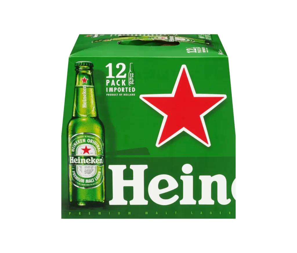 HEINEKEN BEER green bottle box package 12pack