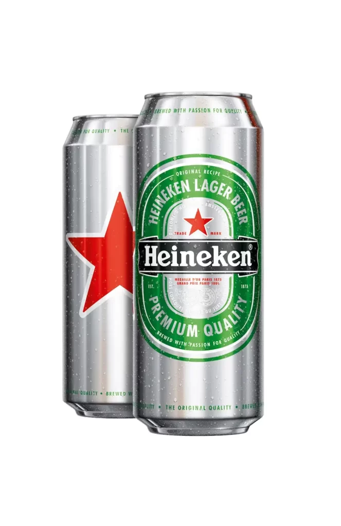 Heineken beer can lager silver