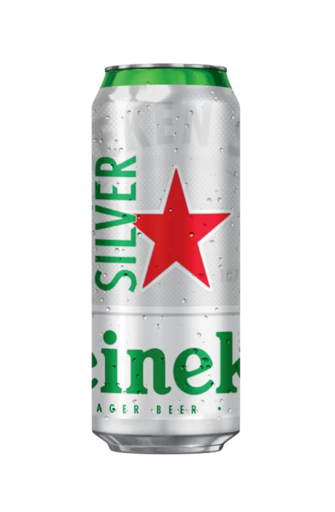 Heineken beer can silver