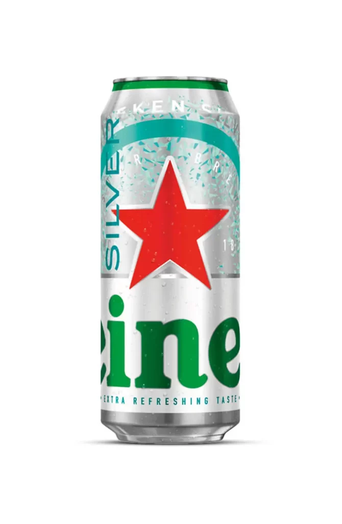 Heineken beer can silver