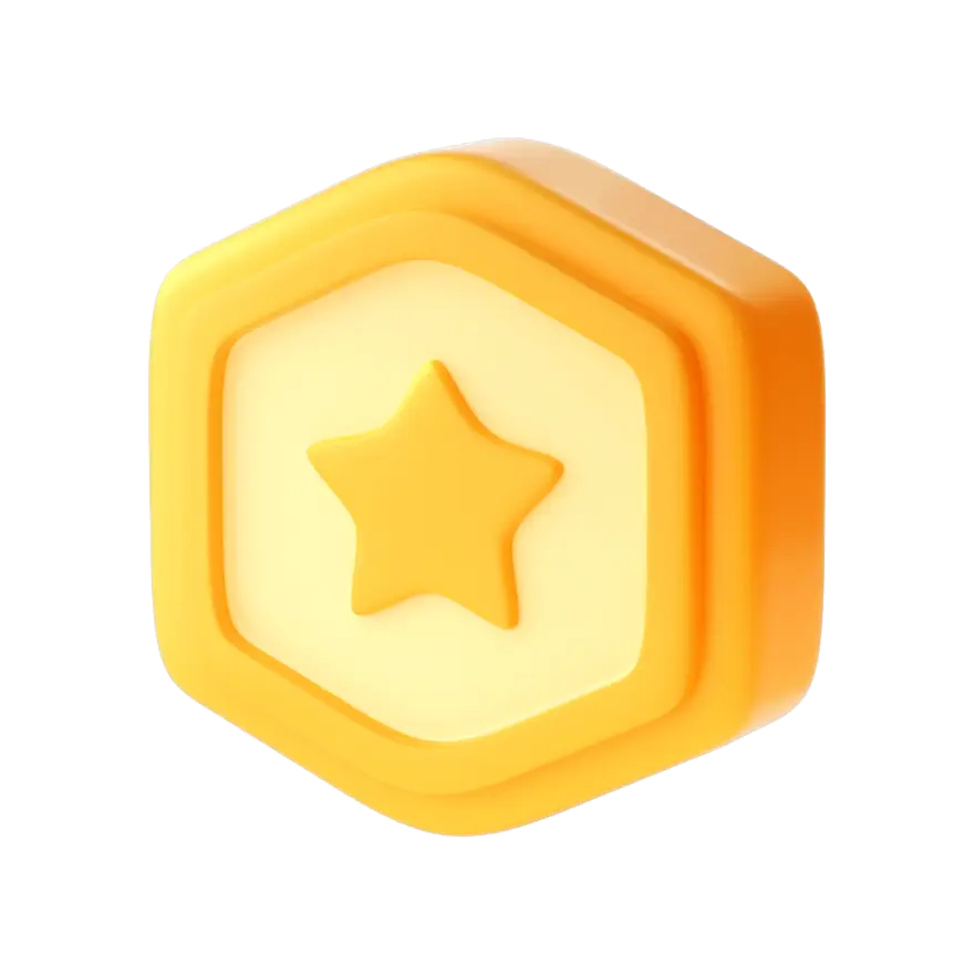 badge gold C4D 3D Illustration