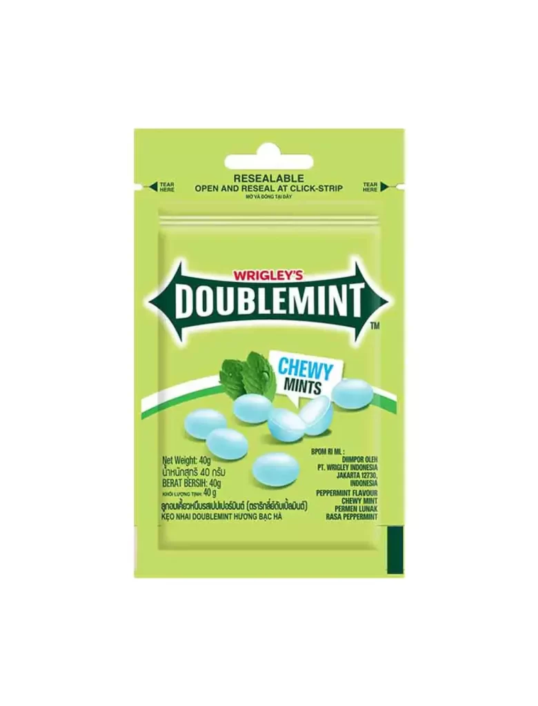 doublemint chewy peppermint flavor resealable bag