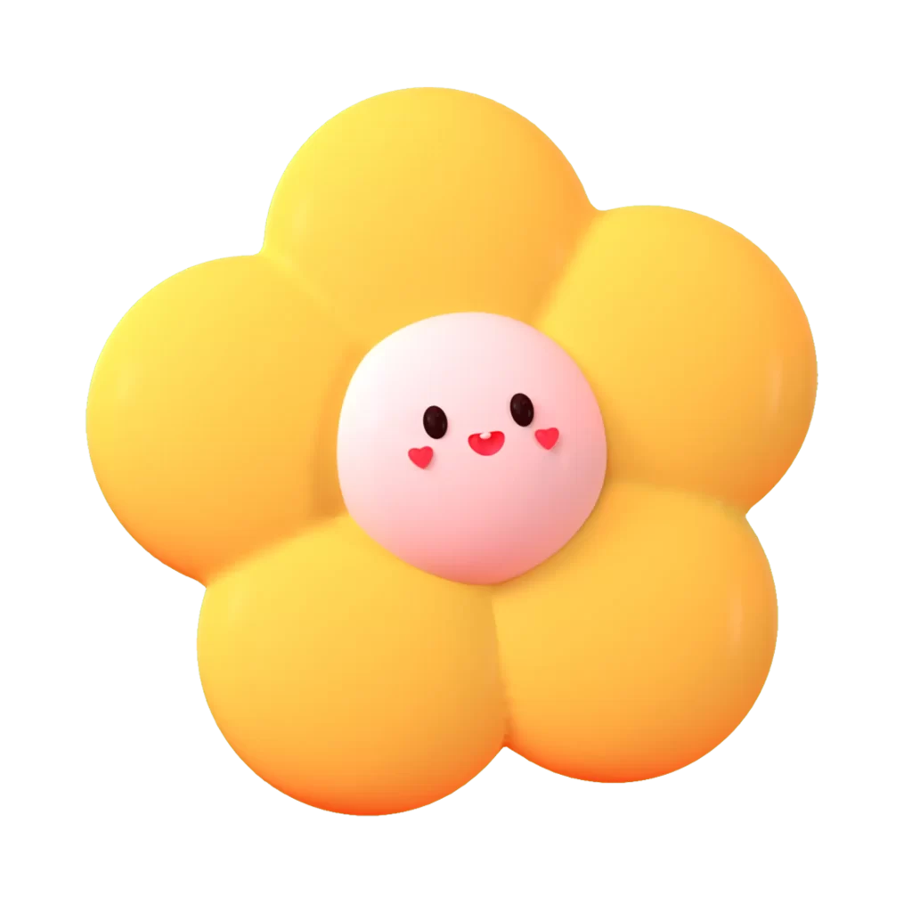 emoji flower C4D 3D Illustration