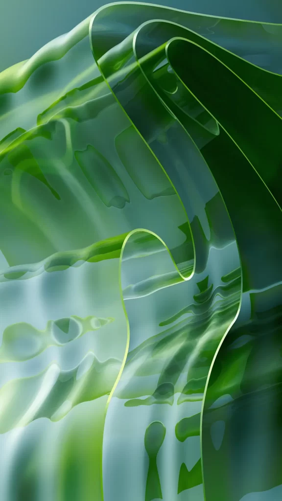 green glass water wave transparent 3D