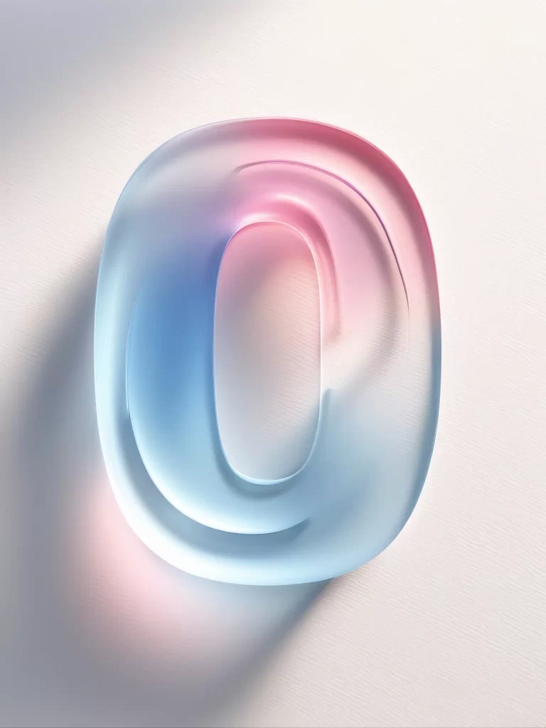 number 0 glass gradients shadow