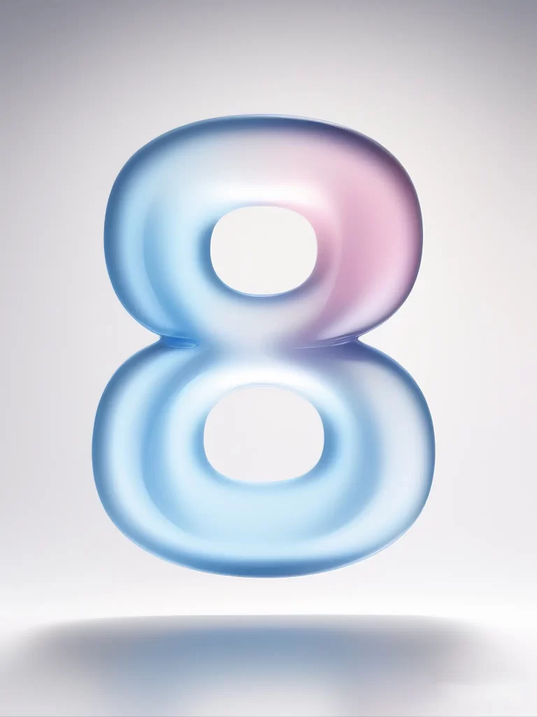 number 8 glass gradients shadow